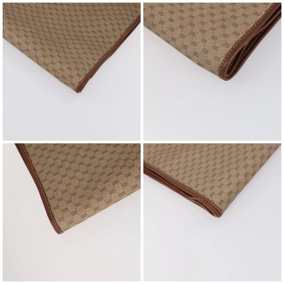 GUCCI Micro GG Supreme Garment Cover PVC Beige Gold Auth gh944 - Picture 15 of 16